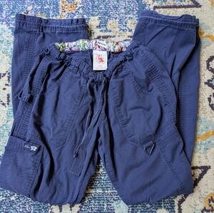 Koi Lindsey Cargo Scrub Pants XXS Petite navy